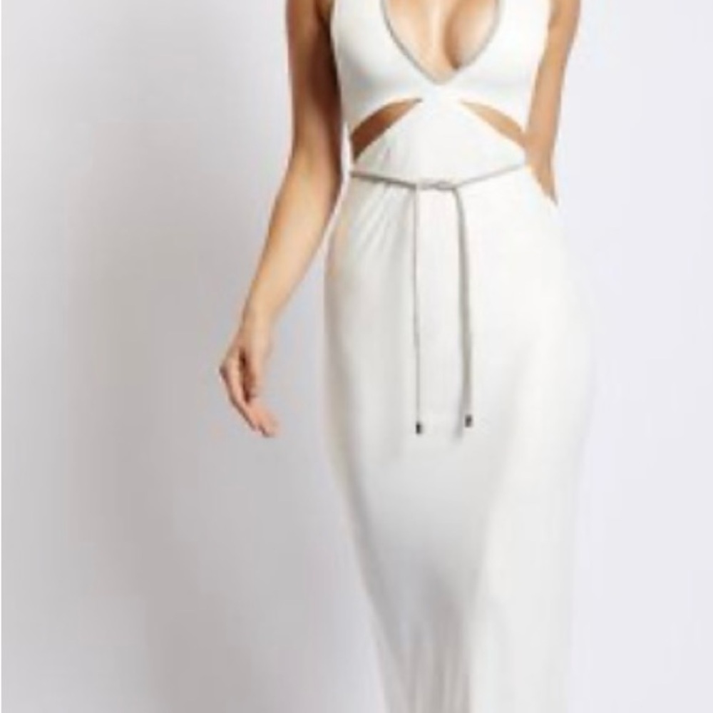 Elegant White Cut-Out Maxi Dress
